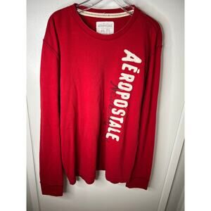 Aeropostale Men's Y2K Waffle Knit Thermal Shirt Red Streetwear - Size XXL